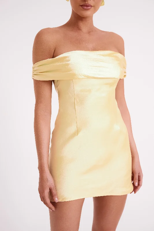 Cher Satin Strapless Mini Dress - Butter